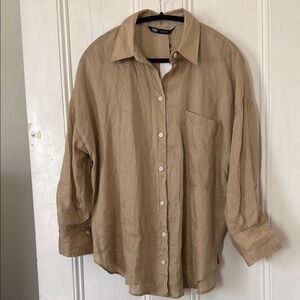 NWT Zara Oversized Linen Shirt